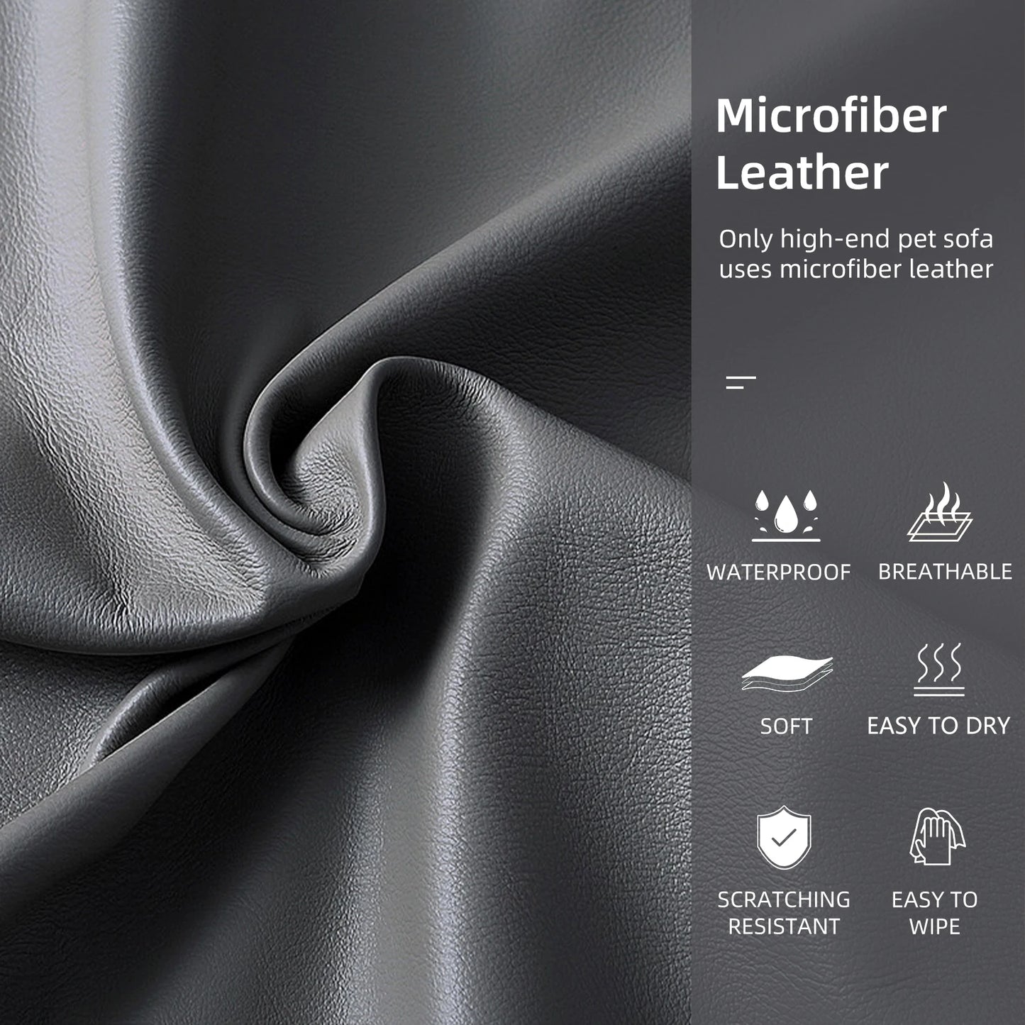 BINGOPAWCN Elevated Dog Bed Sofa Microfiber Leather Lounge