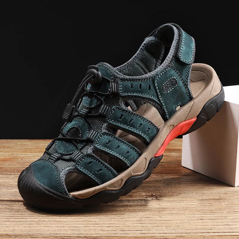 MIXIDELAI Men Sandals Genuine Leather Outdoor Rome Design