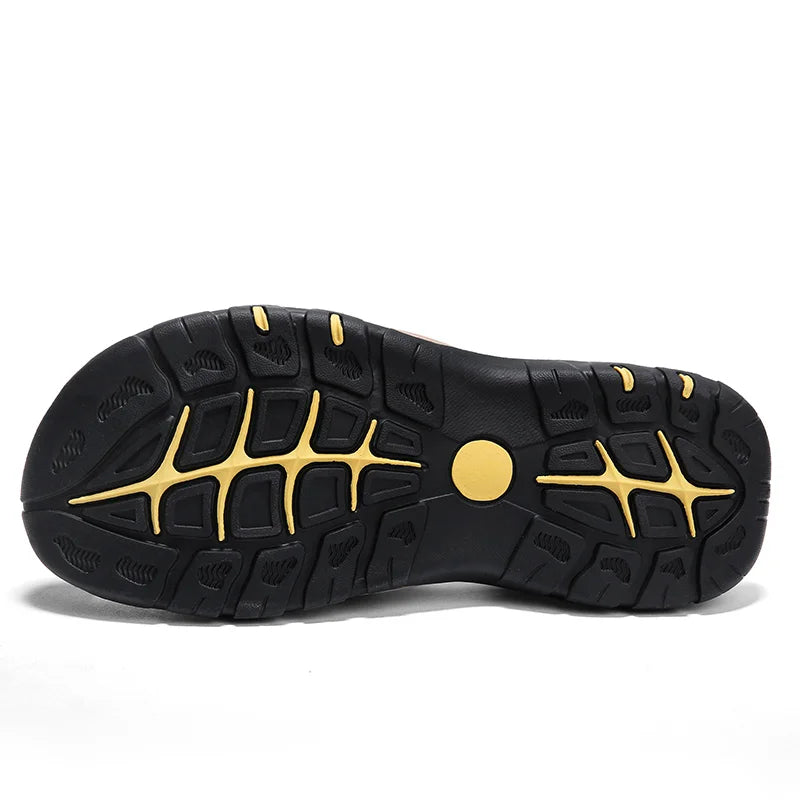 CLOHOO Men's Breathable Beach Sandals Slip On Shoes