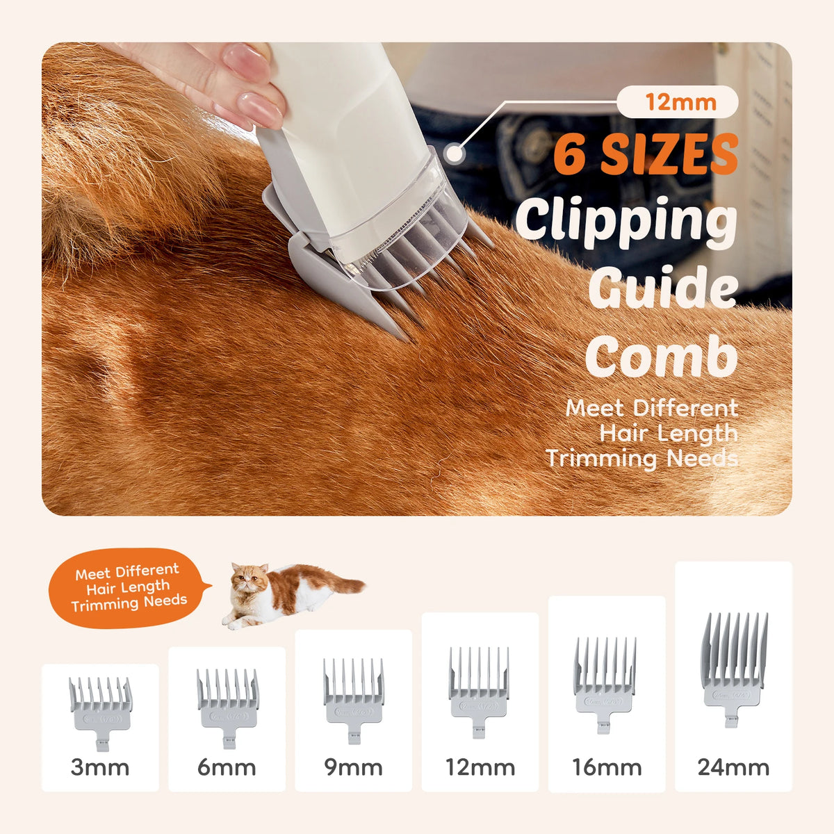 JHK Pet Grooming Vacuum Kit with Cordless Low Noise Clippers