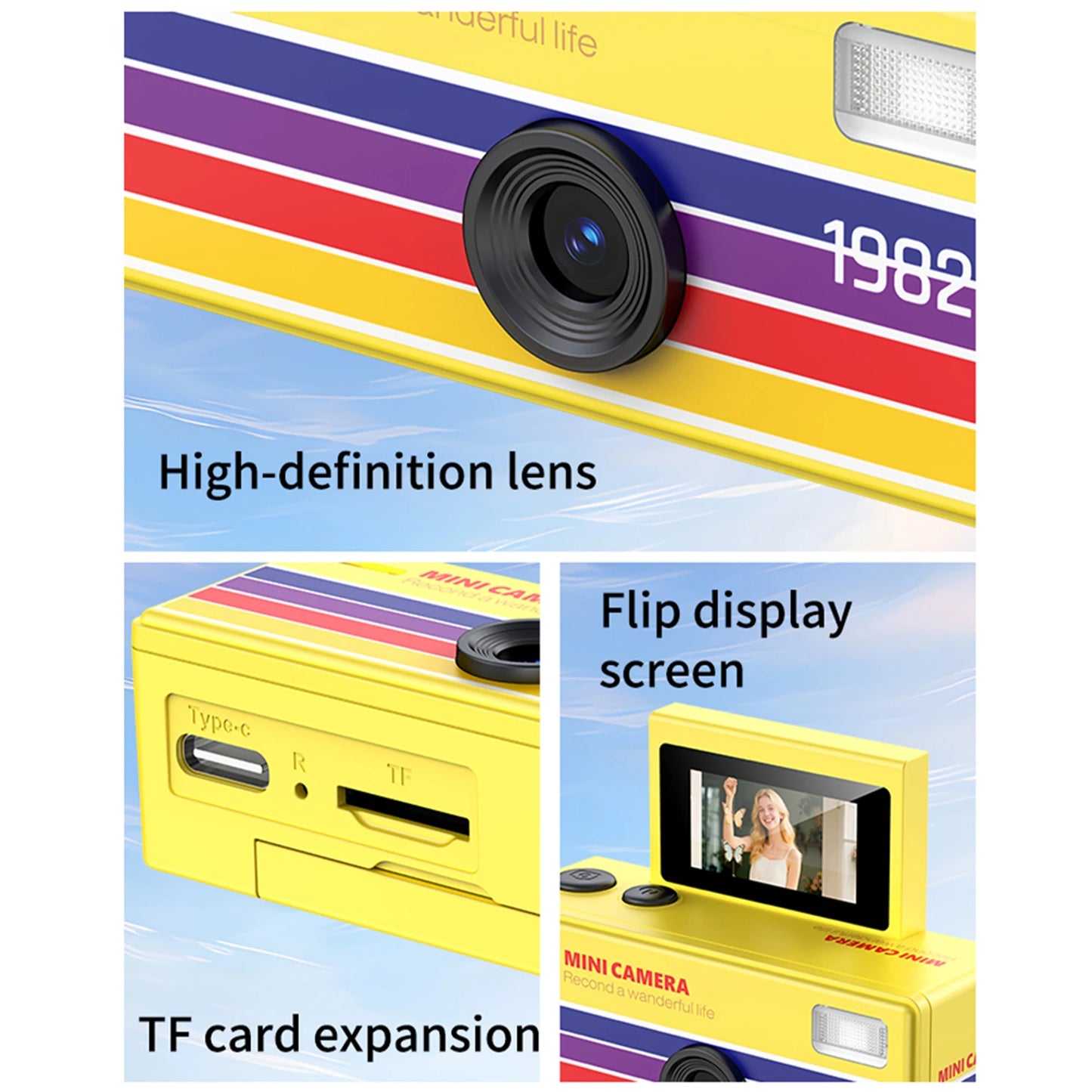 Shunmaii Retro Small Video Recorder Camcorder 1080P For Travel Vlog