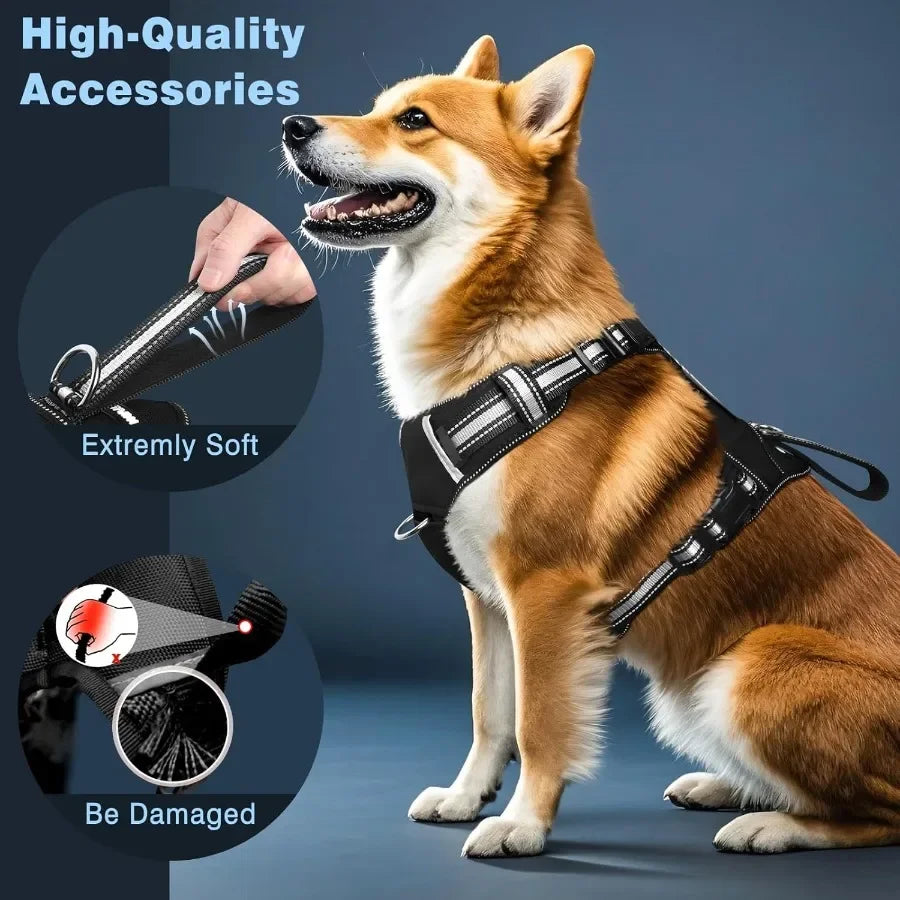 Hign Concerned Service Dog Vest No Pull Reflective Harness