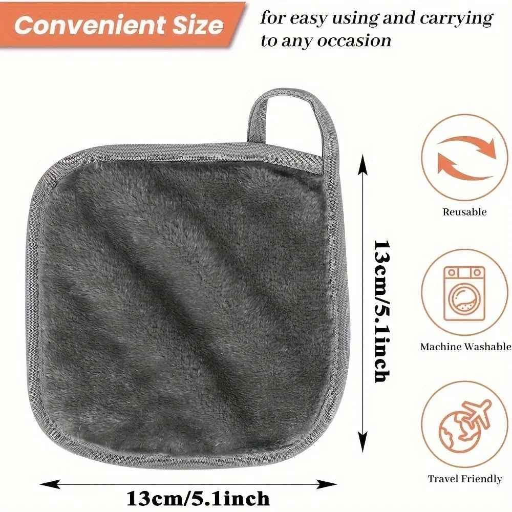 12 Pack Microfiber Makeup Remover Cloths For Face And Eyes Lips Reusable Soft Pads