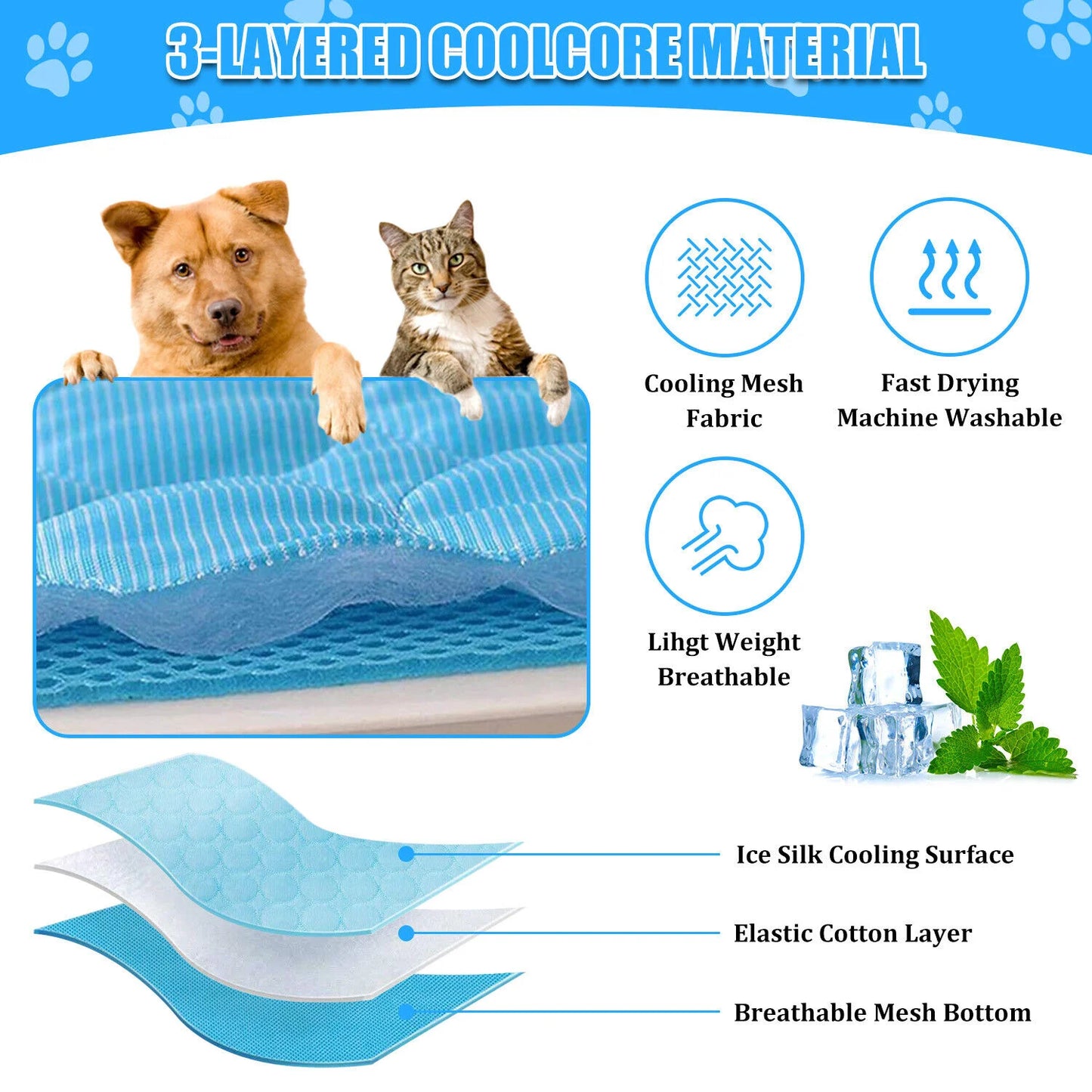 Zhejiang Pet Cooling Mat for Dogs Cats Summer Sleep