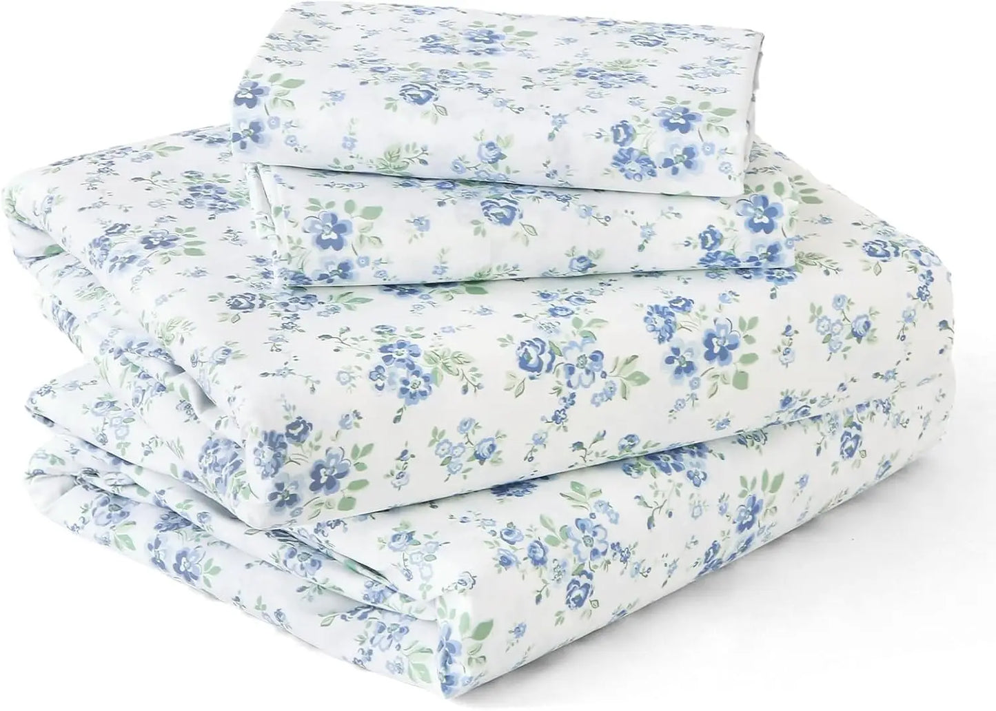 4 Piece Sheet Set Soft Breathable Wrinkle Free Cooling Bedding Polyester Cotton