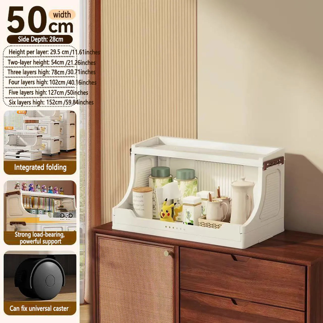 Foldable Plastic Multi Tier Storage Rack For Living Room