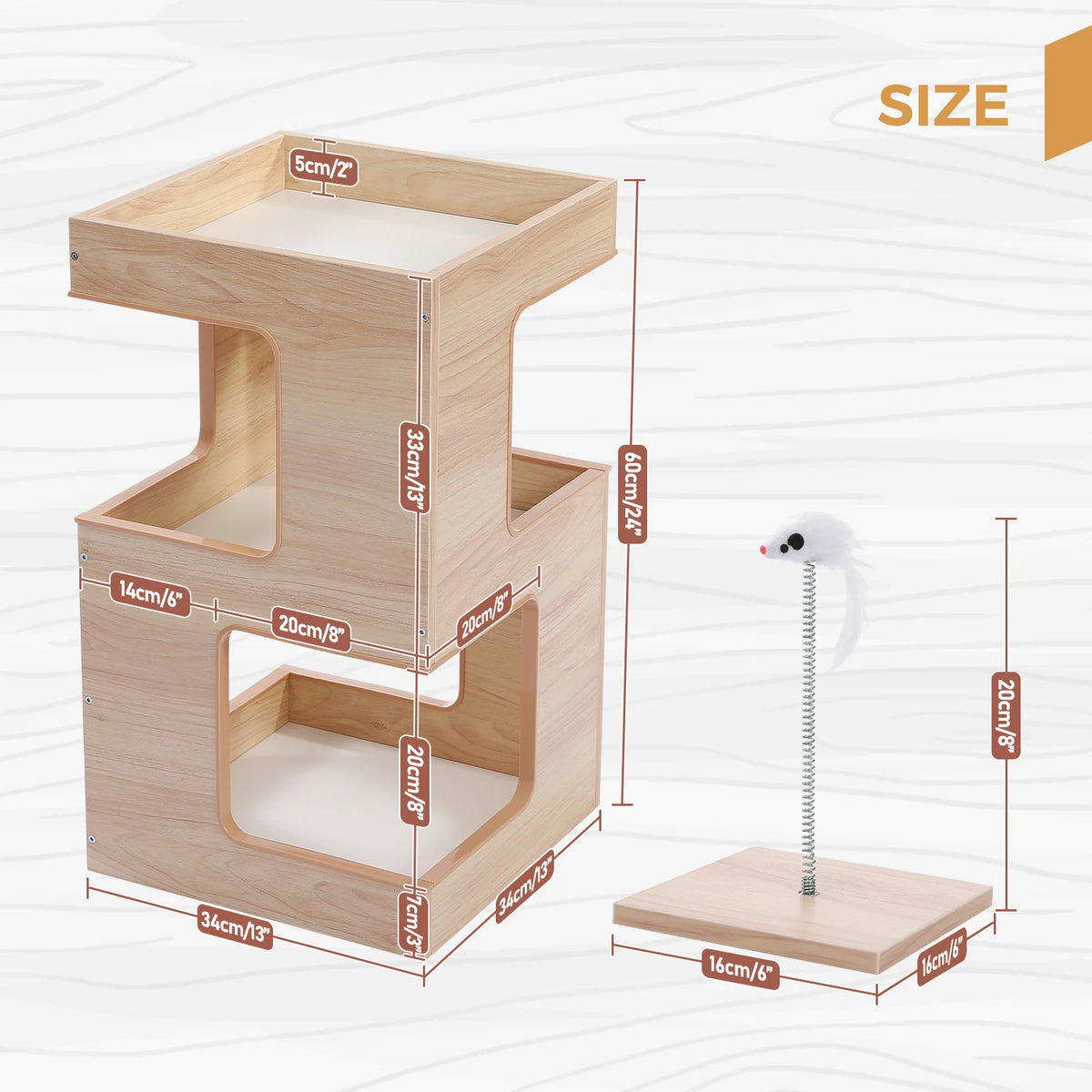 Road Cat Condo Bed With Scratching Pad Removable Mats