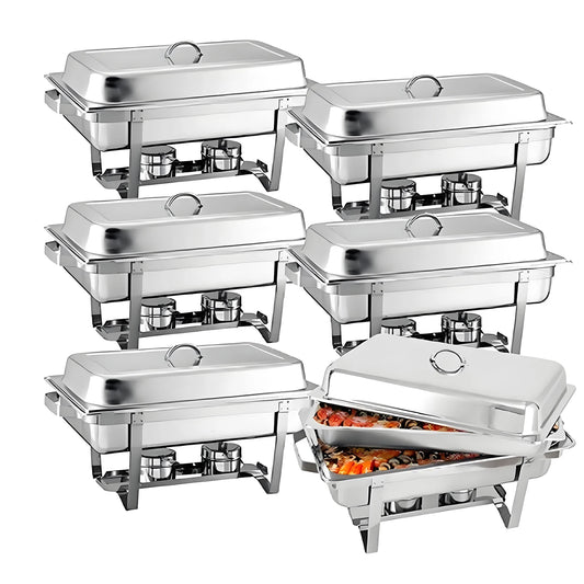 Stainless Steel Chafing Dish Buffet Set With Lids Holders
