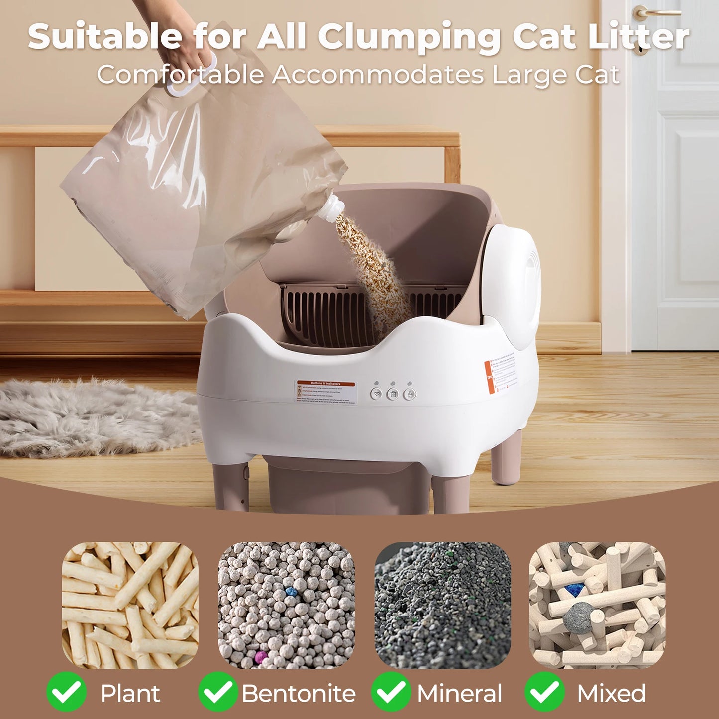 Lunapurr Self Cleaning Litter Box Automatic Cat Litter Box