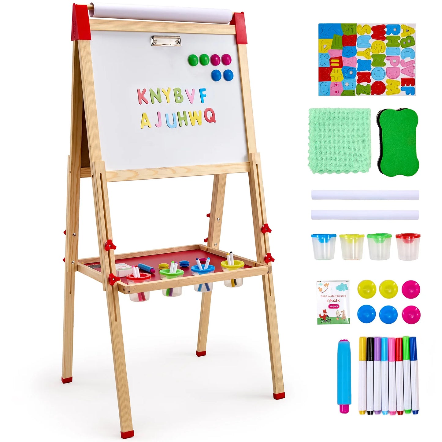 SucceBuy Wooden Magnetic Drawing Board For Kids DoubleSided Whiteboard