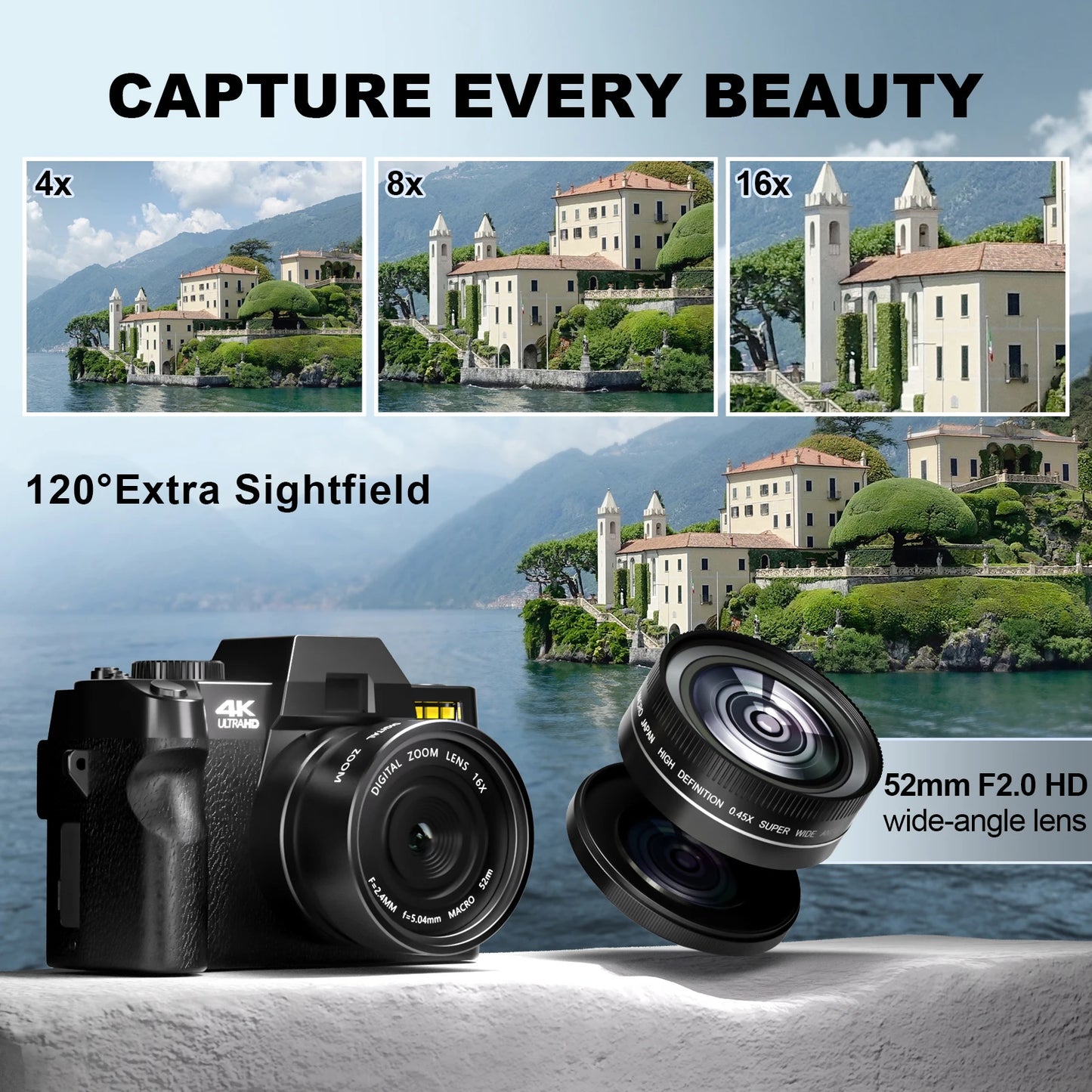 NBD 48MP Digital Camera With WiFi App Control 4K Autofocus