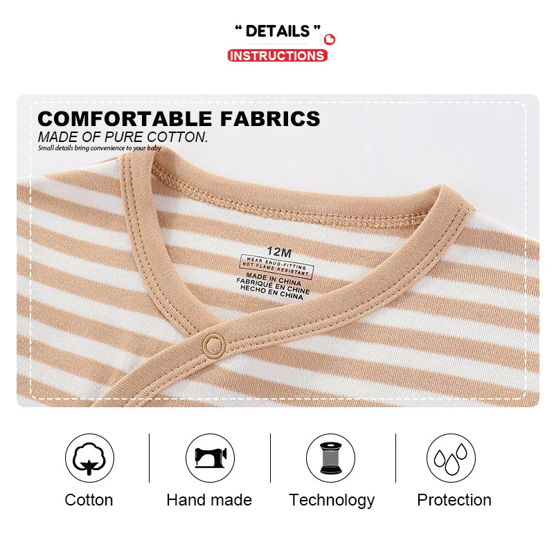 Pure Cotton Baby Romper Jumpsuit Long Sleeve Footies