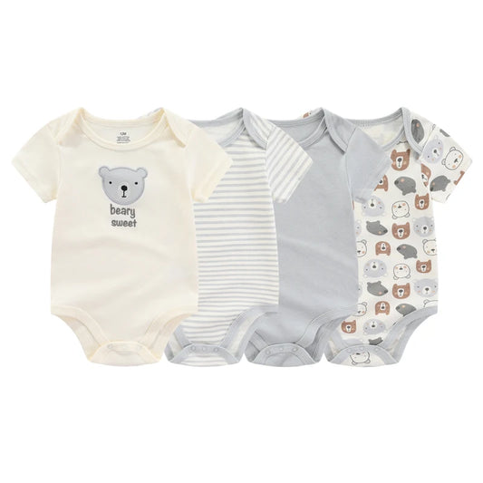 Summer Cartoon Baby Bodysuits 100 Percent Cotton Unisex