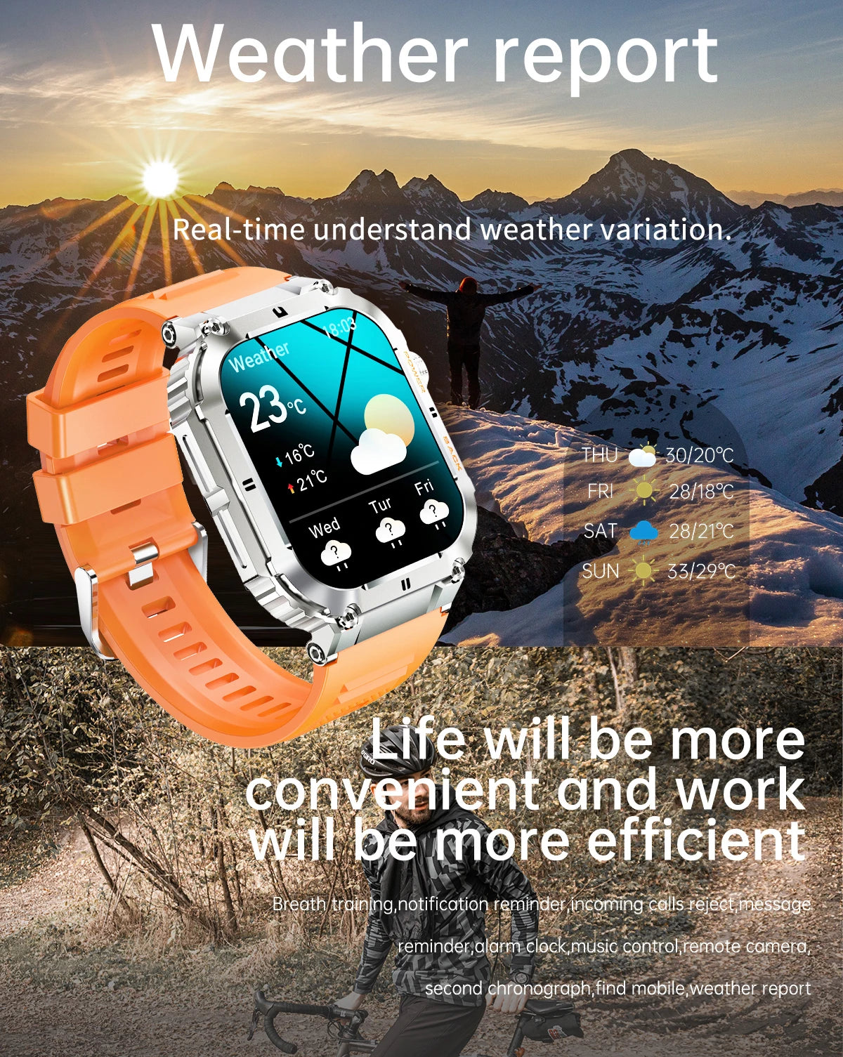 LIGE Outdoor Fitness Smartwatch For Men Blood Oxygen
