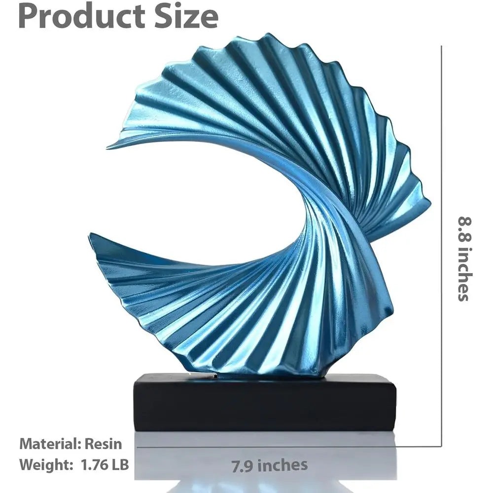Abstract Ocean Wave Resin Tabletop Sculpture For Home Decor