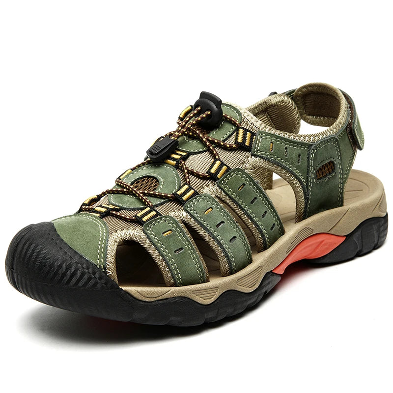 MIXIDELAI Men Sandals Genuine Leather Outdoor Rome Design