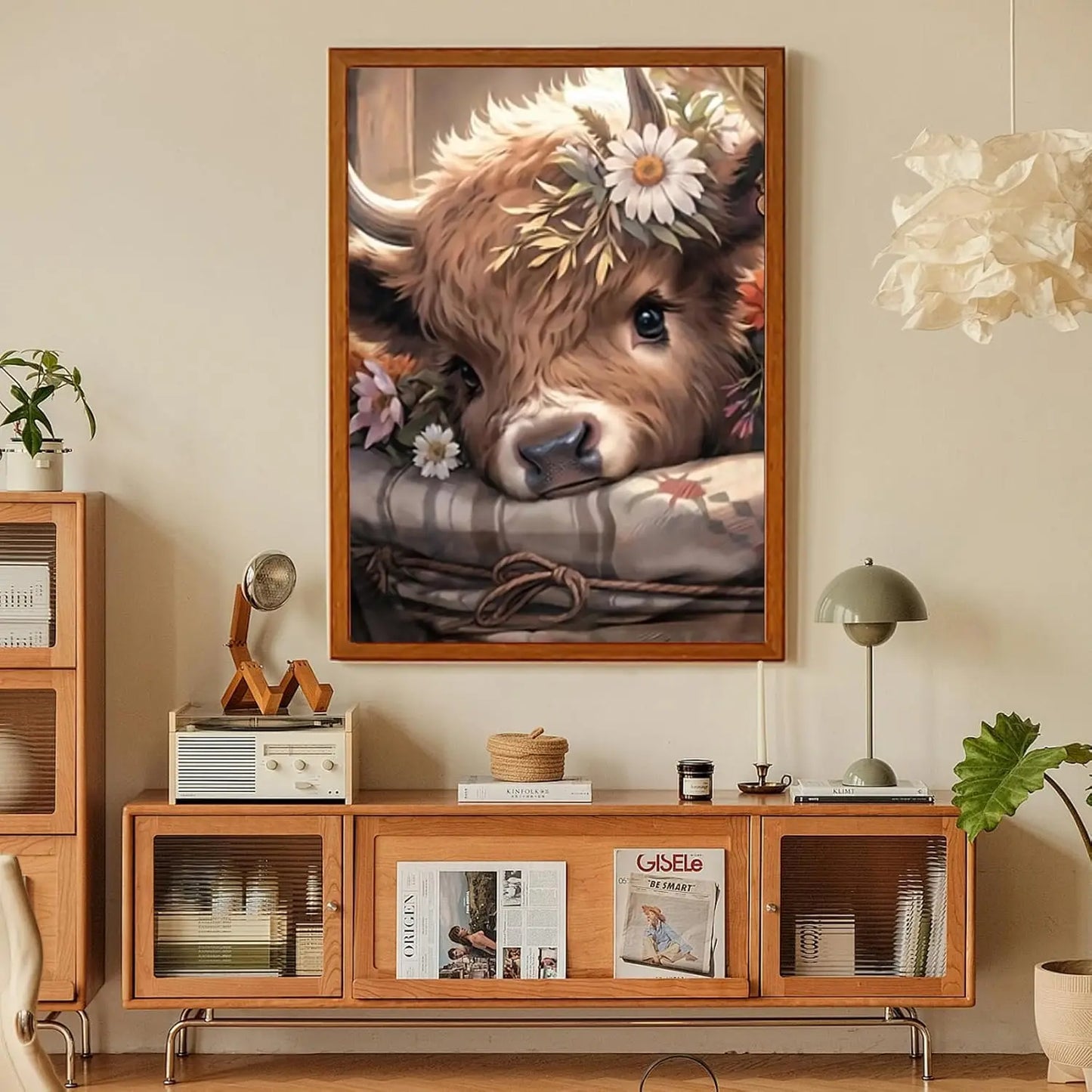 Highland Cow Diamond Painting Kit 5D Round Gems With Canvas