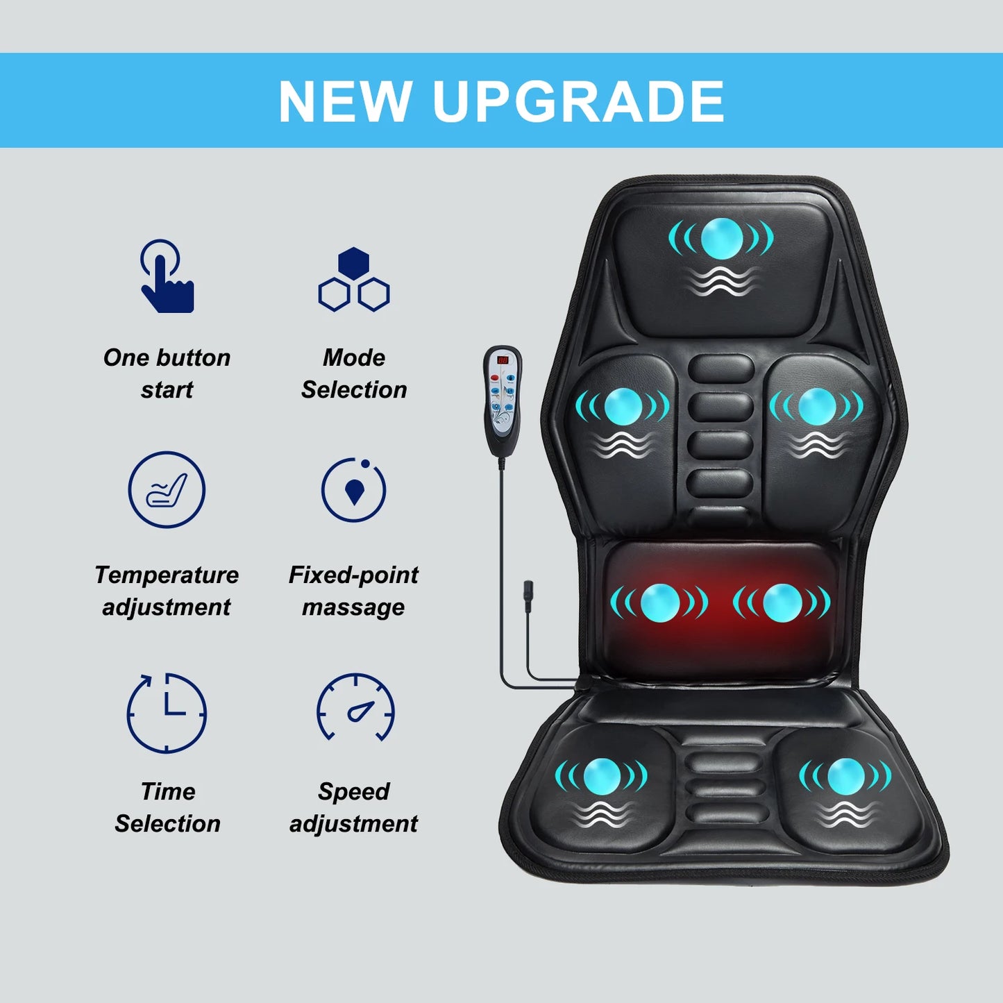 YJ308B Massage Seat Cushion With Heat And Lumbar Support