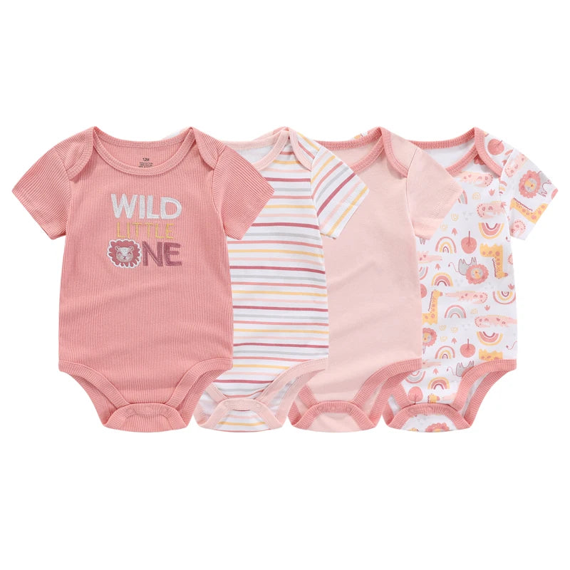 Summer Cartoon Baby Bodysuits 100 Percent Cotton Unisex