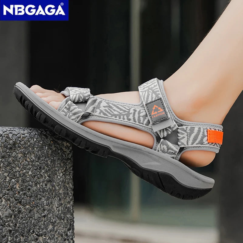NBGAGA Men Lightweight Hiking Sandals Open Toe Beach Travel Shoes
