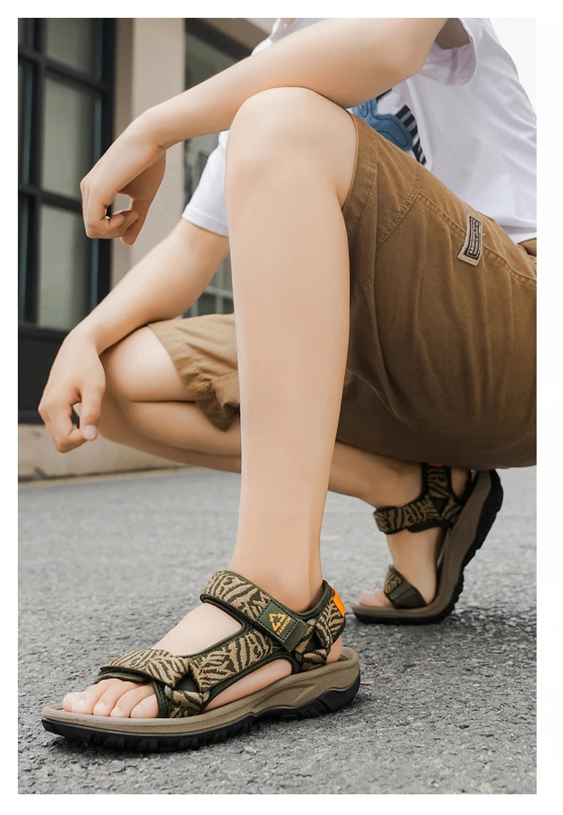 NBGAGA Men Lightweight Hiking Sandals Open Toe Beach Travel Shoes