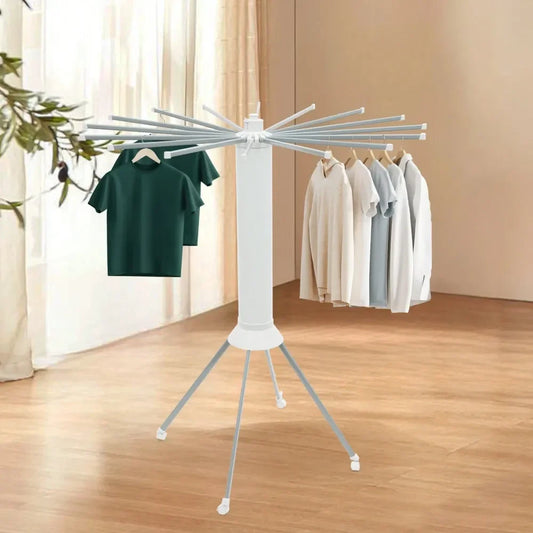 XMSJ Clothes Drying Rack With Wheels 16 Rods Heavy Duty Portable Laundry Rack