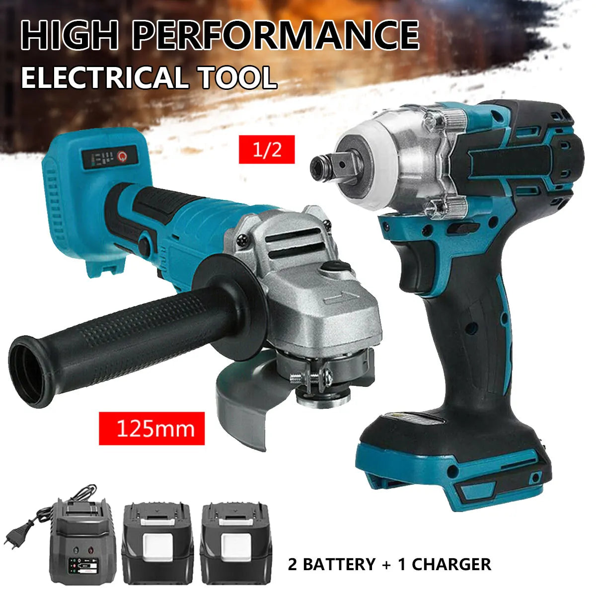 Hign-concerned Brushless Angle Grinder 18V Makita Battery Kit