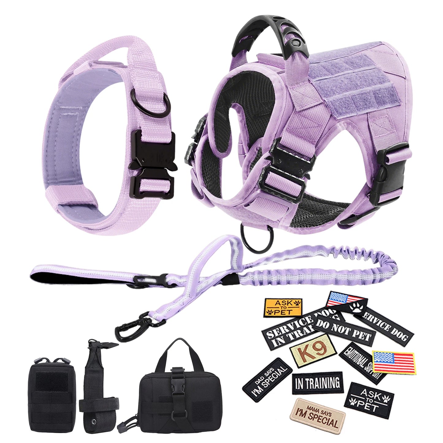 Petravel Dog Harness Tactical Training Vest Nylon Adjustable Camouflage Pattern