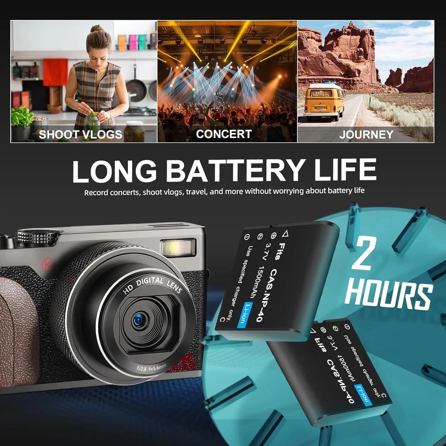 NBD 56MP 4K Autofocus Digital Camera With 32GB Card Bundle