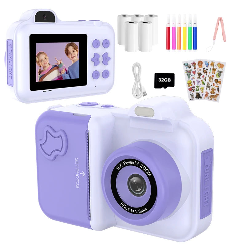 Misirun Kids Instant Print Camera Mini Digital Photo Camera