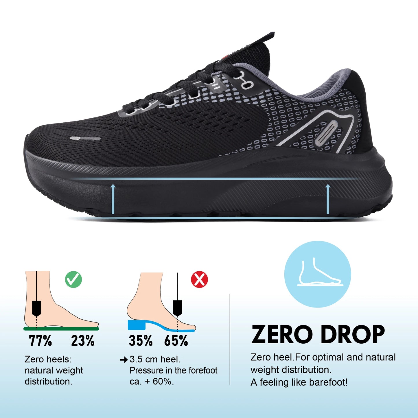 Men Slip On Wide Toe Box Shoes With Arch Support For Running And Walking
