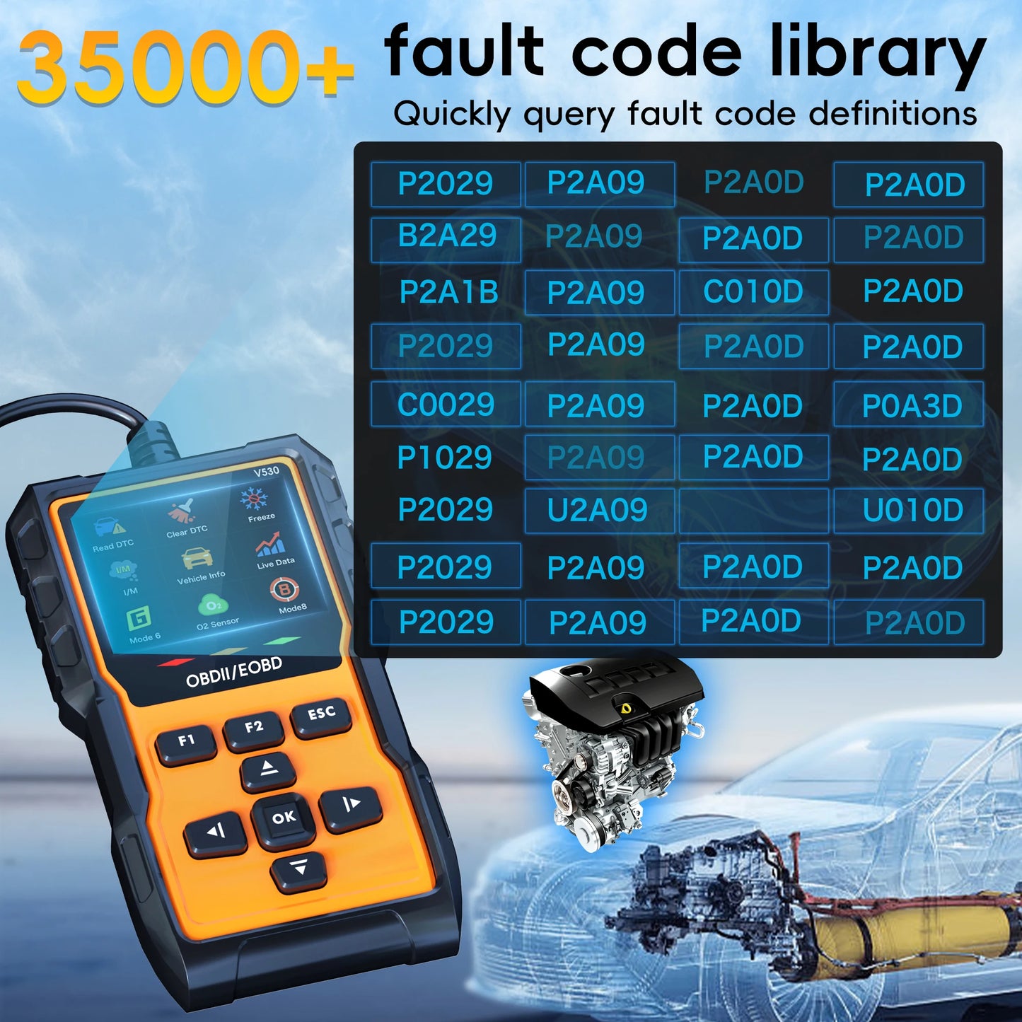 Hign-concerned OBD2 Scanner Diagnostic Tool Check Engine Codes Mode 6 8 Car Diagnostic Scan With Reset