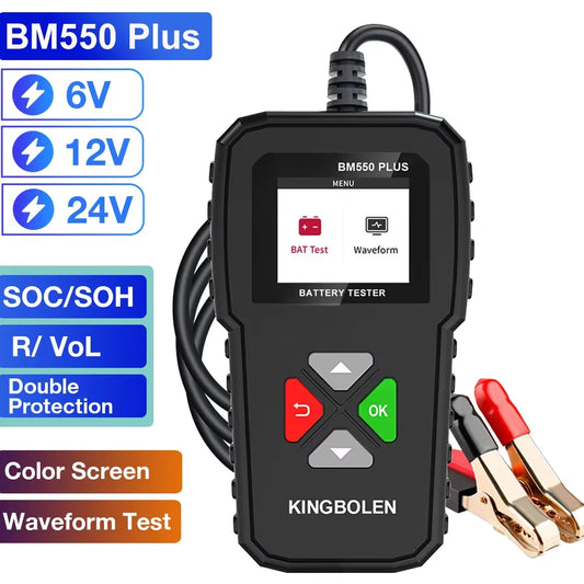 Kingbolen BM550 Plus Car Battery Tester 6V 12V 24V Device