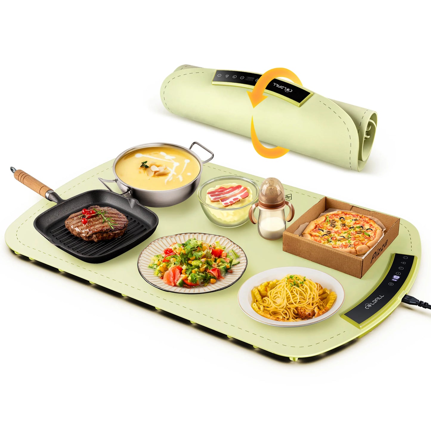 Electric Warming Tray 8 Heat Settings Portable Food Warmer