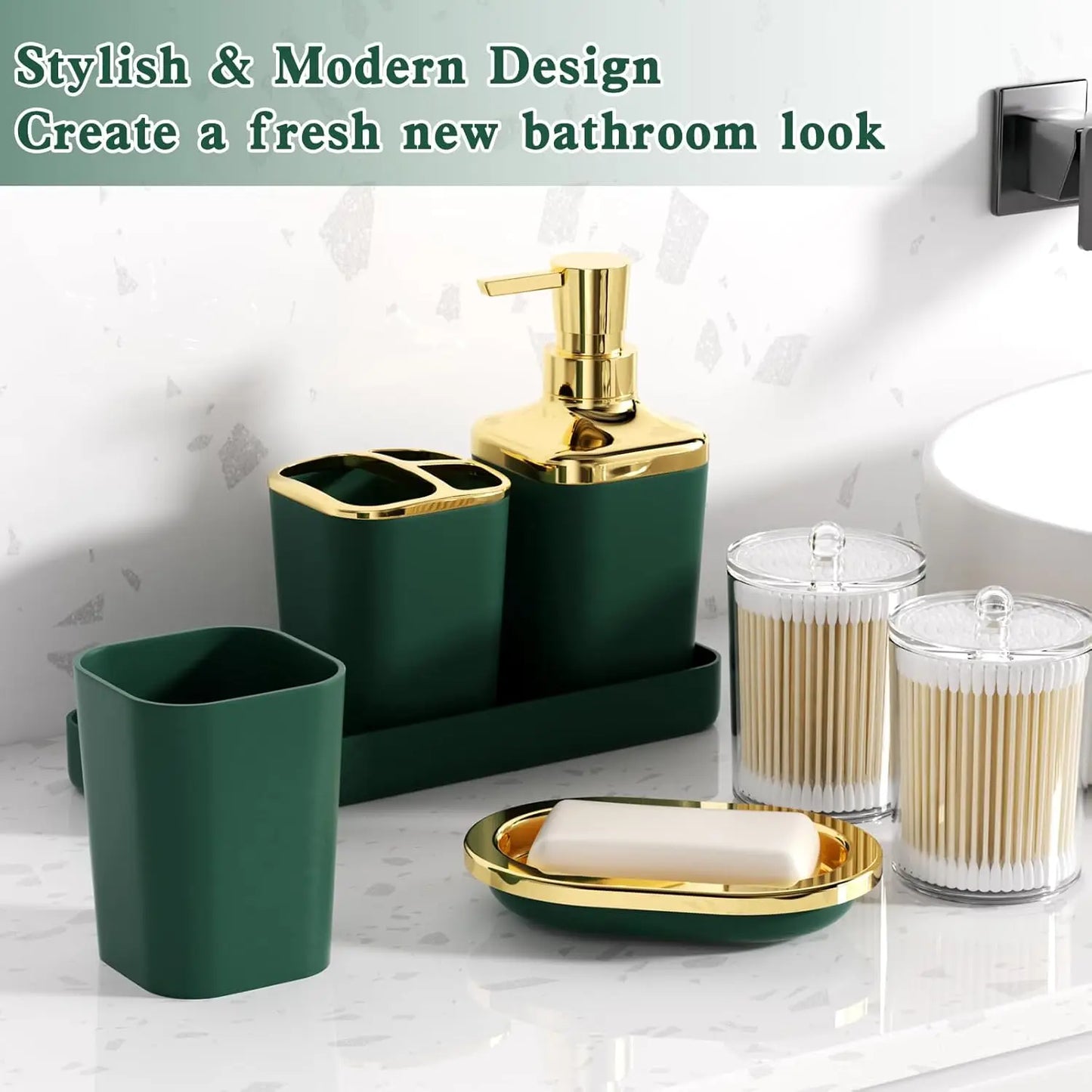 24-Piece Bathroom Set With Shower Curtain And Toilet Brush