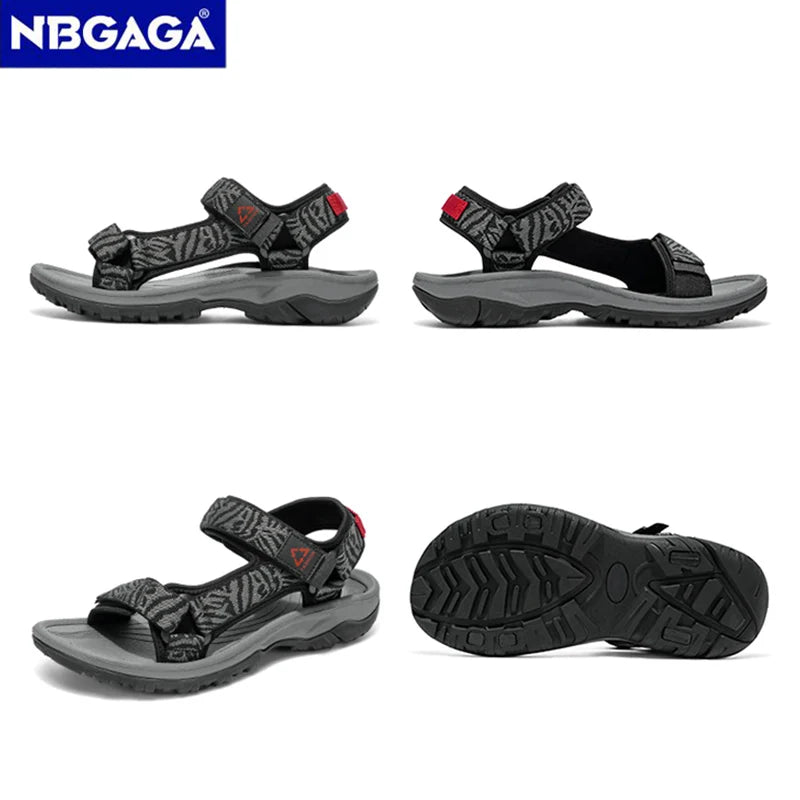 NBGAGA Men Lightweight Hiking Sandals Open Toe Beach Travel Shoes