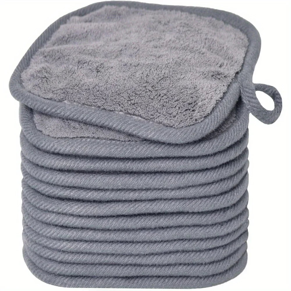 12 Pack Microfiber Makeup Remover Cloths For Face And Eyes Lips Reusable Soft Pads