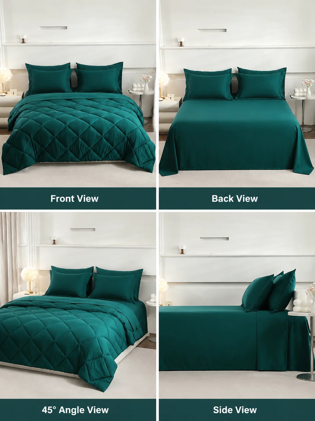 EasYum 7-Piece Bedding Set Quilted Polyester Comforter Sheet Pillowcases