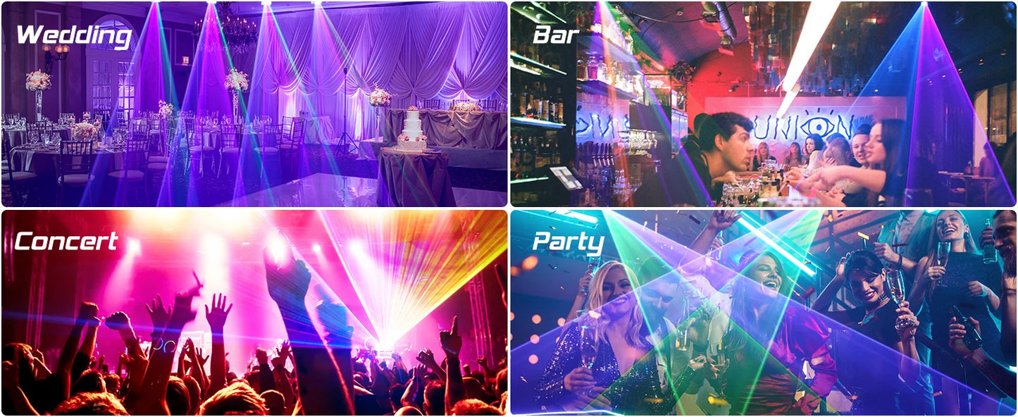 Datewink LED Stage Lights RGB Scanner Beam Projector Stage Lighting Effect DJ Disco Light DMX512 For Wedding Birthday Party Show