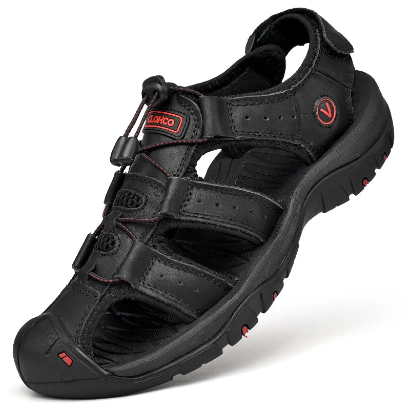 CLOHOO Men's Breathable Beach Sandals Slip On Shoes