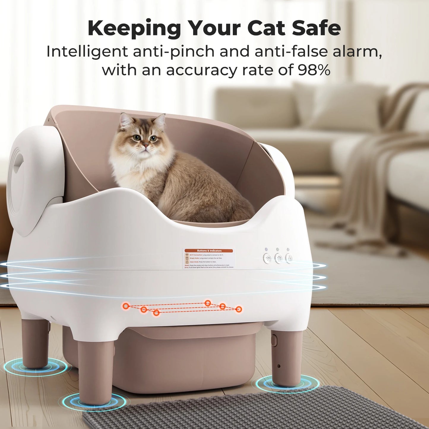 Lunapurr Self Cleaning Litter Box Automatic Cat Litter Box