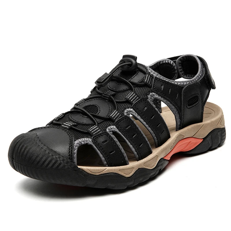 MIXIDELAI Men Sandals Genuine Leather Outdoor Rome Design