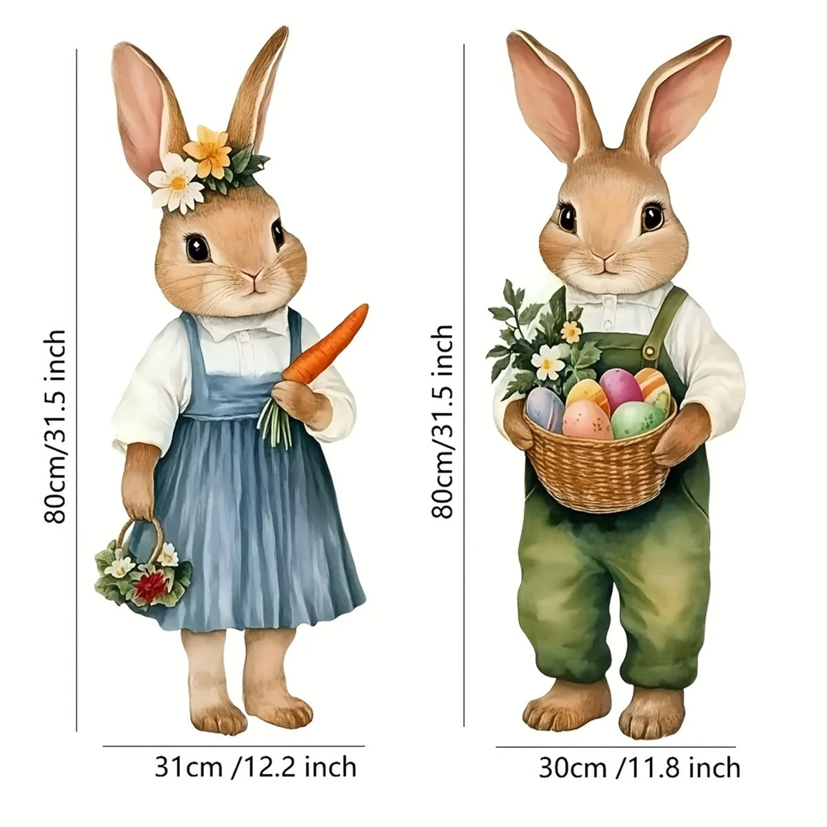 Springtime Bunny Garden Stakes Easter Yard Decor Whimsical Outdoor Signs