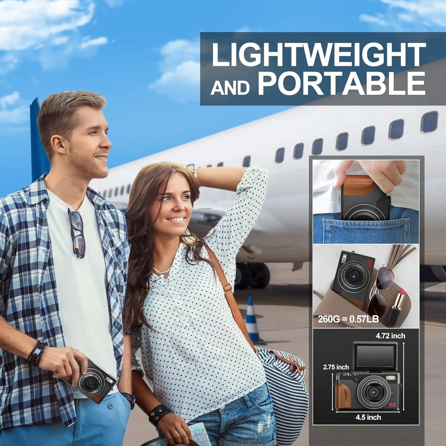 NBD 56MP 4K Autofocus Digital Camera With 32GB Card Bundle