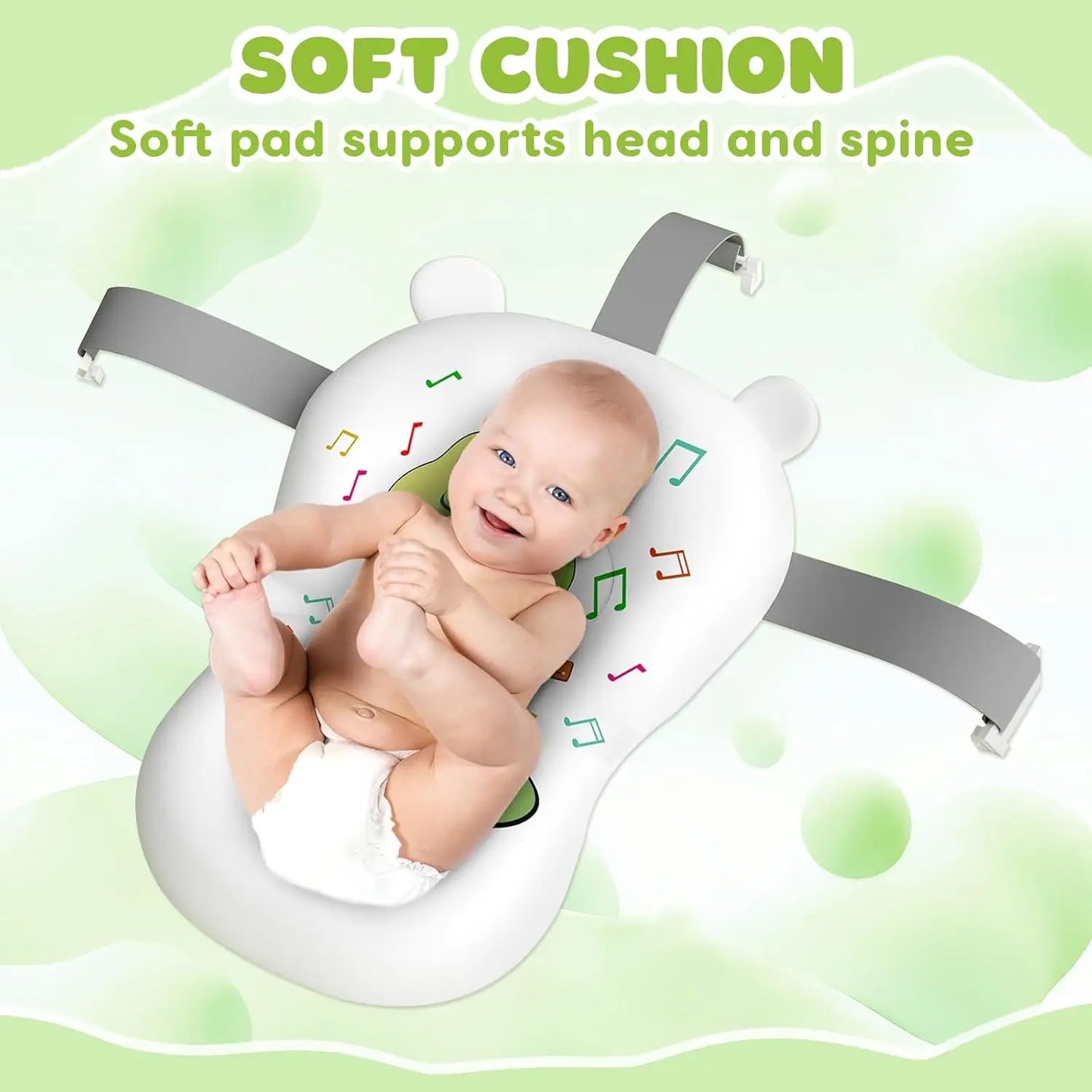 Foldable Baby Bathtub With Bath Cushion And Thermometer
