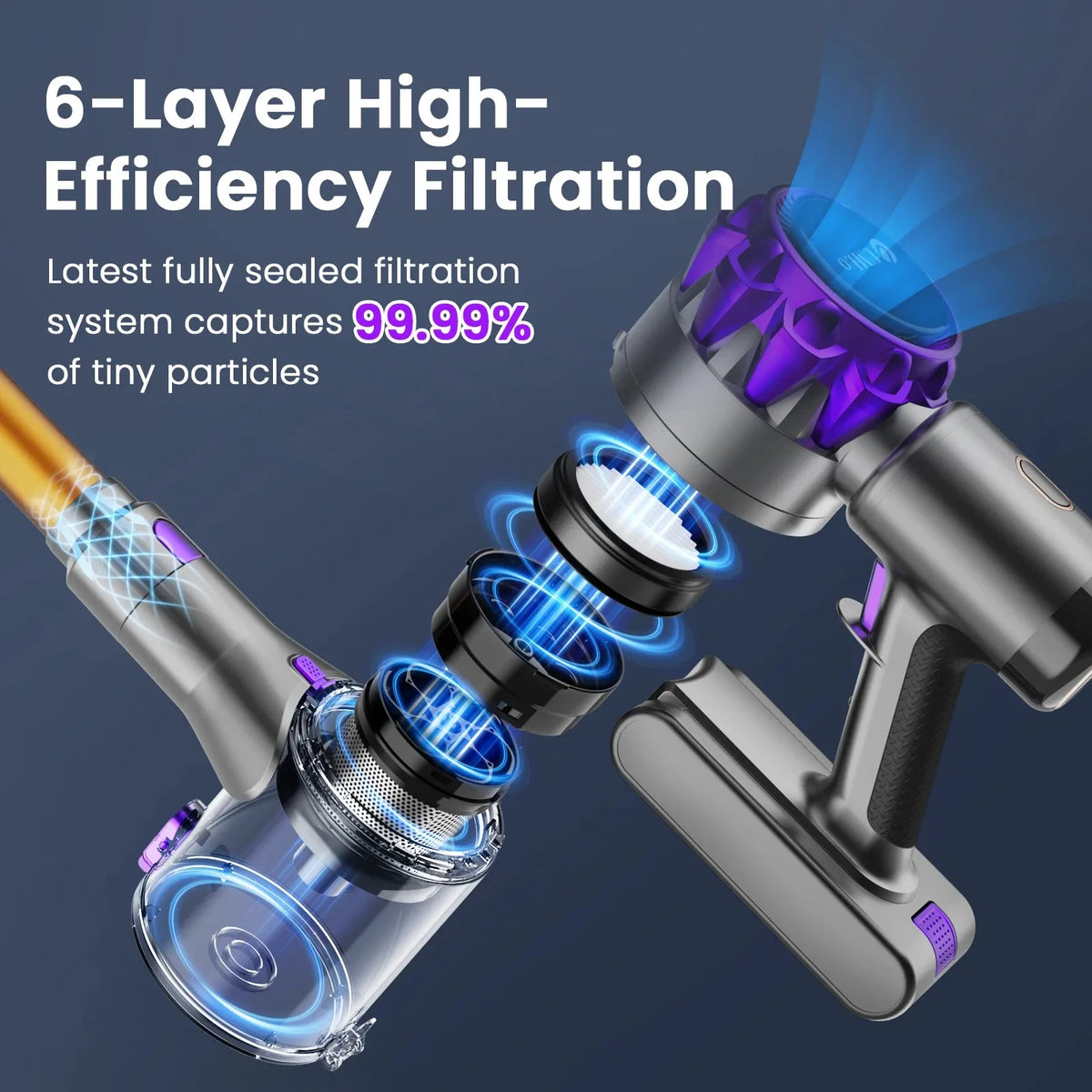 INSE S3P Powerful Cordless Stick Vacuum Cleaner with HEPA Filtration