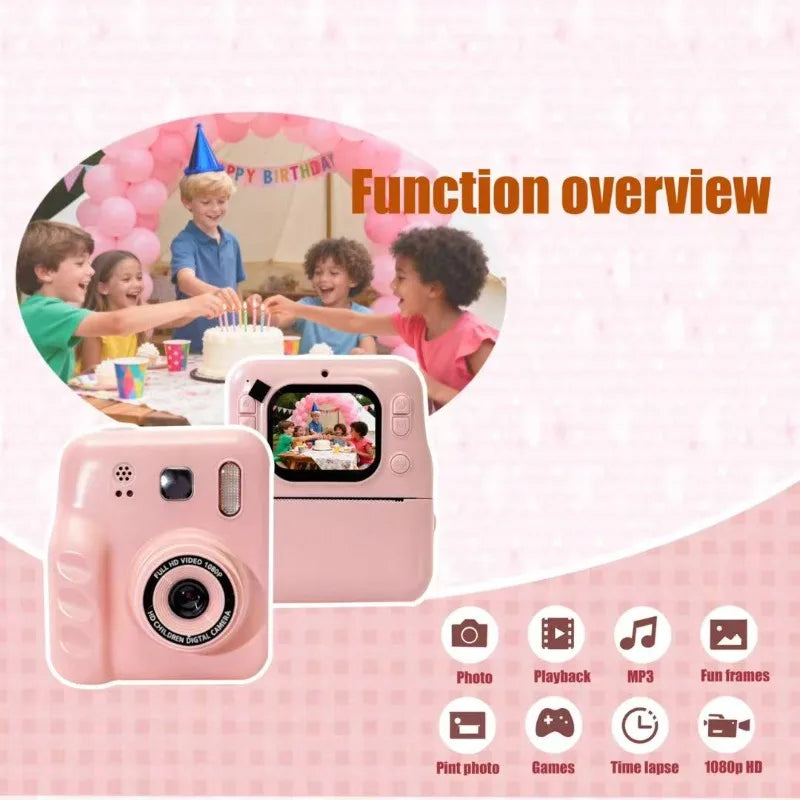 Kids Dual Lens Print Camera Toy Gift Box High Definition
