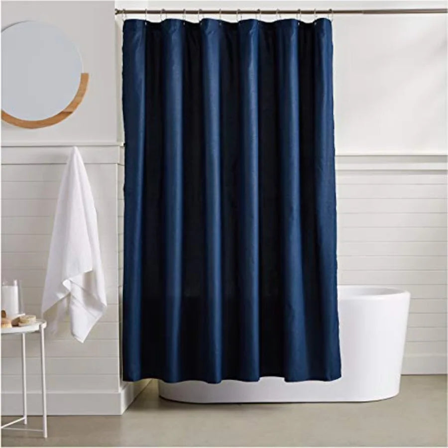 Waffle Weave Polyester Shower Curtain For Bathroom