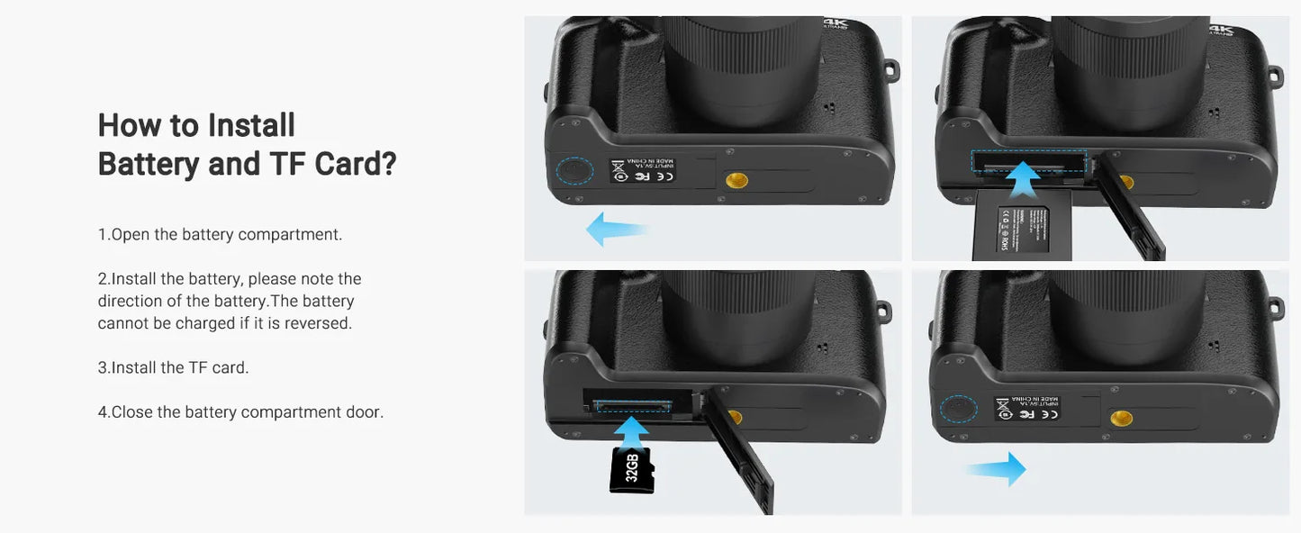 Gavonde 4K 64MP WiFi Vlogging Camera Front and Rear