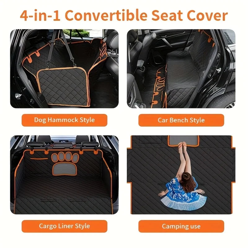 Nonecn Dog Seat Cover Hammock Rear Seat Protector Heavy Duty